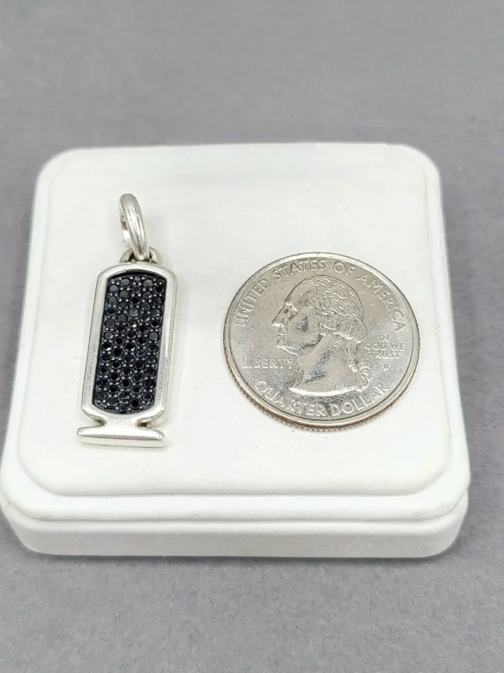 David Yurman Cairo Cartouche Amulet w/ Pavé Black Diamonds - RARE